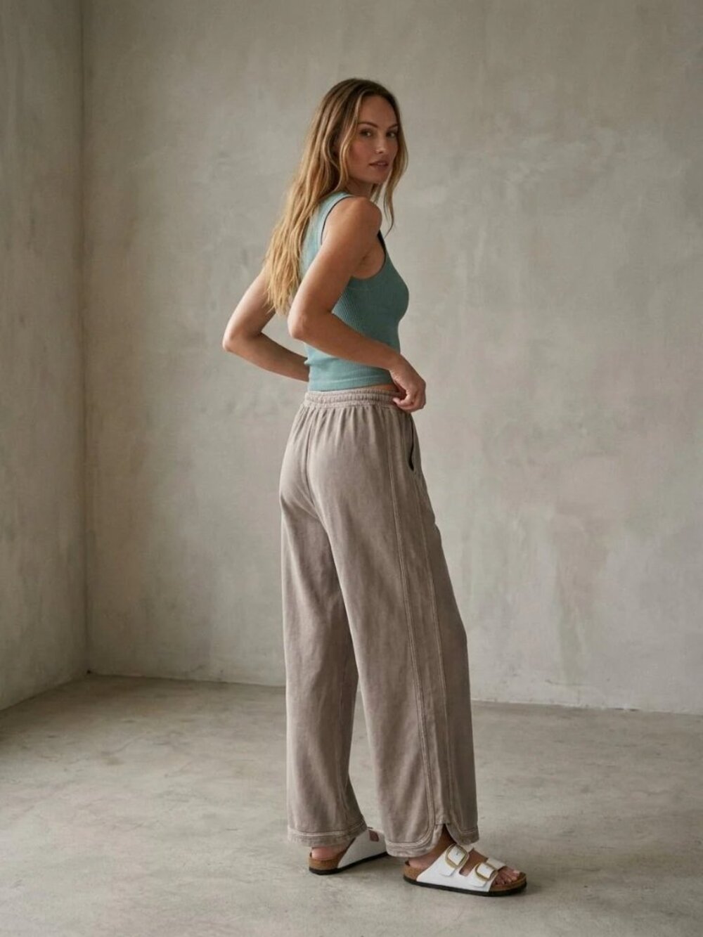 Three Bird Nest Mineral Wash Terry Knit Wide Leg Pants• XL - Picture 11 of 11